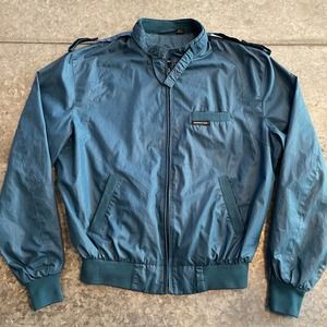 Vintage 80s 90s Members Only by Europe Craft Blue Bomber Jacket Lightweight 40